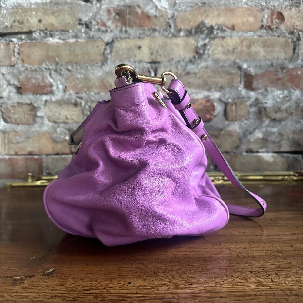 Vintage Chloe Ethel Purple Leather 2 Way Satchel - Picture 5 of 14